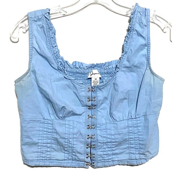 Japna Tops - Japna Babydoll Hook Eye Crop Top M Corset Milkmaid Coquette Peasant Renaissance